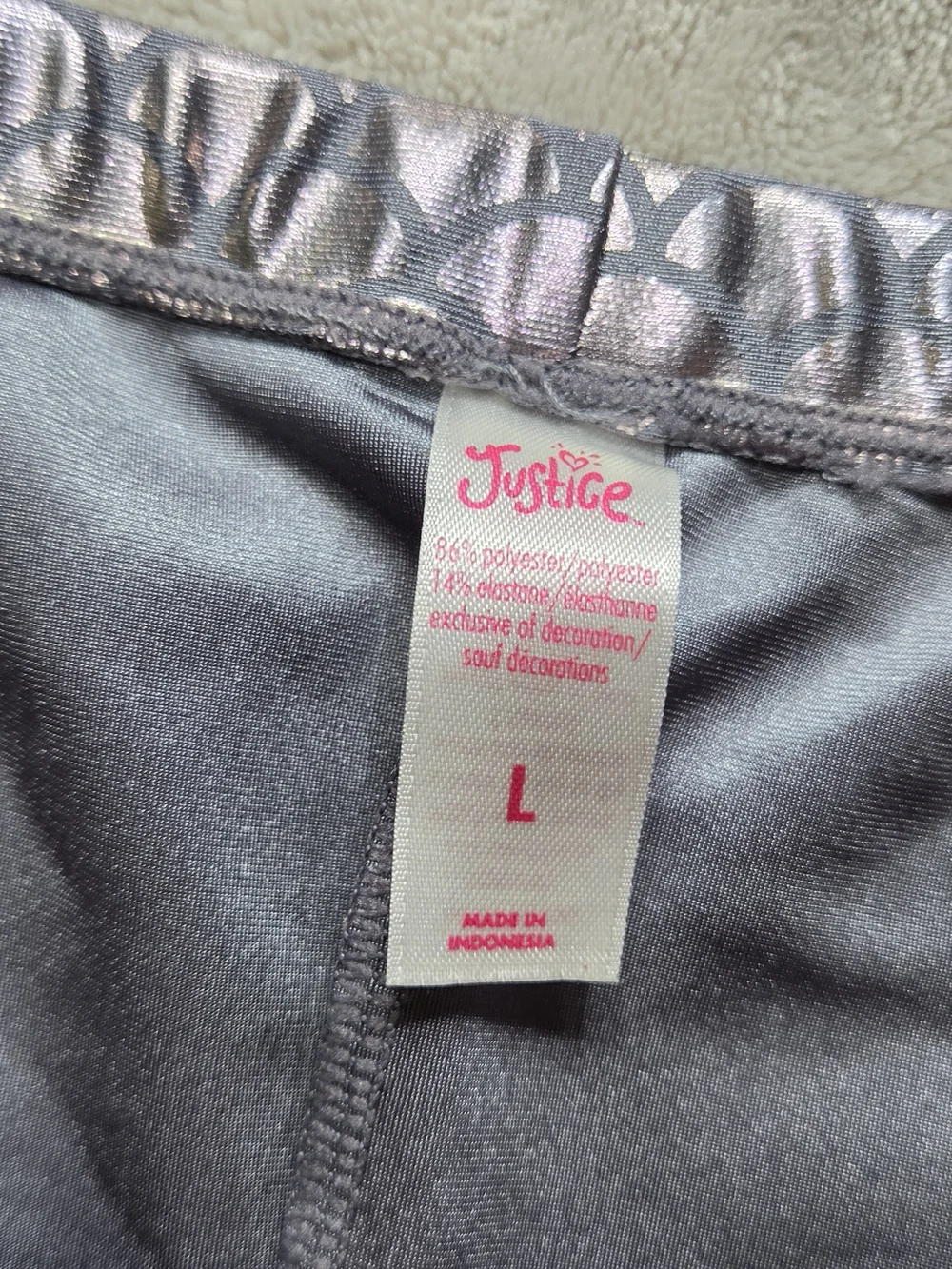 Justice Girls Mermaid Tail Skirt Size L Silver Holographic Costume Dress Up Cosp